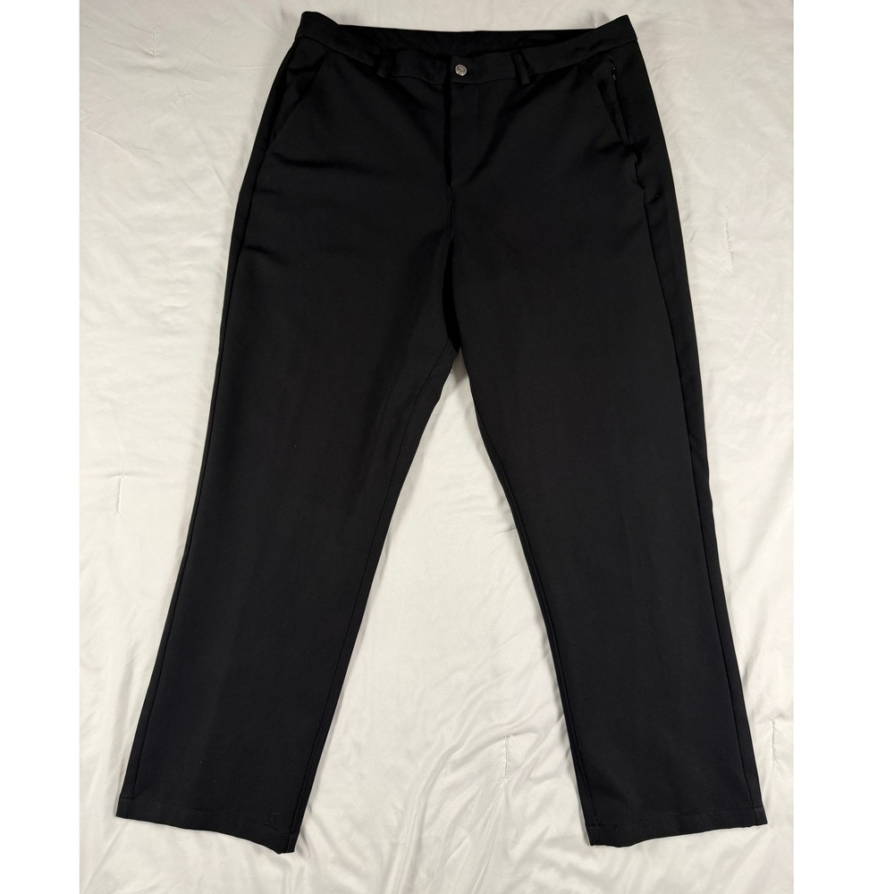 &Collar Performance Menswear Black Athletic Fit Stretch Trousers 40x34 Mens